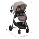 Evenflo Pivot Modular Travel System with LiteMax Infant Car Seat with Anti-Rebound Bar (Desert Tan) - Image 3