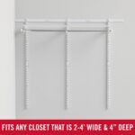 Rubbermaid Configurations Custom Closet Kit, 2-4 Ft. Adjustable Metal Wire Shelving, White Finish, Expandable Organization System, Hardware Included, for Home Closet/Pantry/Laundry/Mudroom - Image 3