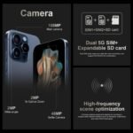 A15 Promax, 5G Net Unlocked Cell Phone, 8+512GB Cell Phones, Android 14.0, 120Hz,108MP Camera, 5G Dual SIM Smartphone, 6800 mAh Battey Android Phone, Unlocked for All Carriers (Blue) - Image 4