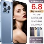 14PROMA X Unlocked Cell Phone,Long Battery Life 6.82" HD Screen Unlocked Phones,Android13 6+256GB Smartphone with 128G Memory Card,Dual SIM/Fingerprint Lock/Face ID/GPS (Blue) - Image 2