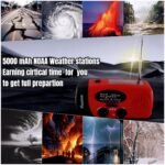 18500mWh/5000mAh Hand Crank Emergency Weather Radio, AM FM NOAA Solar Radio with Led Flashlight and Earphone Jack, Charger for Smartphone, Self Powered Radios with SOS Alarm - Image 4