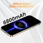 A14ProMax Unlocked Android Smartphone 6GB+256GB, 6.8" HD+ Display, 50MP+24MP Dual Camera, 6800mAh Battery, 5G Dual SIM, 128GB Expandable (Gold) - Image 4