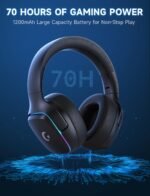 2.4GHz Wireless Gaming Headsets for PS5, PS4, PC, Switch - Bluetooth 5.3 Gaming Headphones with Noise Canceling Mic, 7.1 Surround Sound, 70H Battery, RGB Lighting - Black - Image 3