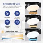 48 Inch Ceiling Fan with Light, Black Flush mount Ceiling Fan with Remote and APP Control, Dimmable and 6 Wind Speed, Modern Low Profile Fan Light for Bedroom, Covered Outdoor - Image 3