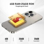 A14 Pro Max Unlocked Android Phone 6GB+256GB Cell Phone 6.8-inch HD Screen Unlocked Phone 6800 mAh Large Battery 24MP+50MP Camera Smartphone 5G Dual SIM (Grey) - Image 3