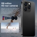 16 PROMAX Unlocked Phone, 8+256GB Smartphone, Android 13.0, Long Battery Life 7000mAh, 6.99“ HD Screen with 128GB Memory Card, Face ID/Dual SIM/5G/Fingerprint Lock/Photos/GPS (Black) - Image 3