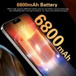 14PROMA X 5G Unlocked Smartphone,12GB+512GB, for Android 13, 6.8" FHD Unlocked Cell Phone, 6800mAh, Battery Fast Charging,48MP+108MP Dual Camera/Dual SIM/Face ID 5G Phone (Gray) - Image 5