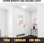 4pack 9 Inch Flush Mount LED Ceiling Light Fixture,18W 1800LM Super Slim Light Fixtures Ceiling Mount 3000K/4000K/5000K 3CCT Selectable,Ceiling Light Fixtures for Kitchen,Bedroom (White) - Image 6