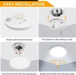 4pack 9 Inch Flush Mount LED Ceiling Light Fixture,18W 1800LM Super Slim Light Fixtures Ceiling Mount 3000K/4000K/5000K 3CCT Selectable,Ceiling Light Fixtures for Kitchen,Bedroom (White) - Image 7
