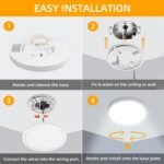 4pack 12 inch Flush Mount LED Ceiling Light Fixture,24W 2400LM Super Slim Light Fixtures Ceiling Mount 3000K/4000K/5000K 3CCT Selectable,Ceiling Light Fixtures for Kitchen,Bedroom(White) - Image 6