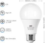 100W Equivalent Bright LED Light Bulbs, Daylight White 5000K A19 Lightbulbs, Focos LED para Casa, for Kitchen Bedroom Indoor, 1500 Lumens, E26 Standard Base, 4-Pack, Non-Dimmable - Image 3