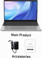 15.6" Laptop Computer, 16GB RAM, 1TB NVMe, 4C4T N95 Up to 3.4GHz, FHD Display, Backlit Keyboard, Fingerprint Reader, Big 8000mAh Battery, Win11 Pro, Upgradable to 10TB Storage, Silver, T152A - Image 7