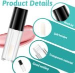 10 Pcs Empty Lip Gloss Tubes with Wand, Clear Plastic Lip Gloss Container 1.2 ml Mini Refillable Cosmetic Containers Bottles Lips Balm Bottle for Lipstick Samples DIY Makeup Lipgloss Making Kit - Image 4