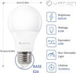 24 Pack A19 LED Light Bulb Daylight 5000K LED Bulbs, 60 Watt Equivalent, Efficient 8.5 Watt, 800 Lumens, E26 Medium Base, Non-Dimmable, ETL/UL Listed - Image 2
