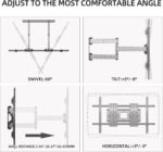 98 100 TV Wall Mount 86 90 105 110 120 inch Full Motion Bracket Large Screen Heavy Duty Led Adjustable Articulating Stand Max vesa 1000x600mm Load 287 Lbs DY1000 - Image 2