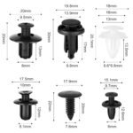 100 PCS Car Bumper Retainer Clips, 6 Type Nylon Fasteners Rivet Replacement Kit, Push-in Screw Bumper Push Rivet Clip with 5 Fastener Removers, Suitable for Many Brands of Vehicles - Image 2