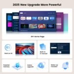 [1200 ANSI/Auto Focus/Built-in APPs] Outdoor-Projector-4K with Wifi6 and Bluetooth, Smart TV OS & DoIby, Portable Projector with Netflix/YouTube/PrimeVideo, ONOAYO 1080P Proyector with 300 ''Display - Image 2