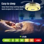 42 Inch Modern Retractable Ceiling Fan with Lights and Smart Remote,LED Fandelier Ceiling Fan with Light 6 Speed Bluetooth Speaker RGB Chandelier Ceiling Fans for Bedroom Living Room(Chrome) - Image 5