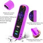(3 Pack) Remote Cover for Roku, Remote Case Compatible with Roku Voice Remote Official, Silicone Universal Protective Controller Sleeve Glow in The Dark Purple Orange White with Lanyards - Image 4