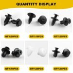 100 PCS Car Bumper Retainer Clips, 6 Type Nylon Fasteners Rivet Replacement Kit, Push-in Screw Bumper Push Rivet Clip with 5 Fastener Removers, Suitable for Many Brands of Vehicles - Image 3