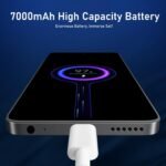 16PROMA X 5G Phone,Smartphone Unlocked Cell Phone 12GB+512GB/6.99“ HD Screen Display/68MP+108MP Camera/7000 mAh, Dual SIM Card/Face Unlock/Fingerprint Button Unlock-and take Photos (Cyan) - Image 4