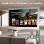 [1200 ANSI/Auto Focus/Built-in APPs] Outdoor-Projector-4K with Wifi6 and Bluetooth, Smart TV OS & DoIby, Portable Projector with Netflix/YouTube/PrimeVideo, ONOAYO 1080P Proyector with 300 ''Display - Image 3