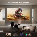 [1200 ANSI/Auto Focus/Built-in APPs] Outdoor-Projector-4K with Wifi6 and Bluetooth, Smart TV OS & DoIby, Portable Projector with Netflix/YouTube/PrimeVideo, ONOAYO 1080P Proyector with 300 ''Display - Image 4