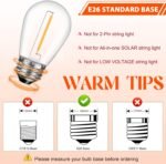 36 Pack S14 LED Bulbs for Outdoor String Lights, Shatterproof Replacement Edison Bulbs for Patio String Lights Outdoor Waterproof, Warm White 2200K, Dimmable, E26 Standard Base - Image 4