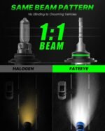 9005 9006 LED Light Bulbs - 20000LM 6500K 9005/HB3 High Beam 9006/HB4 Low Beam Bulb LED Fog Light Kit, 1:1 Size, Plug and Play, HB3 HB4 Fog Bulbs - Image 4