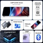 16PROMA X 5G Cell Phone,Smartphone Unlocked Cell Phone 16GB+512GB/6.99" Display/68MP+108MP Camera/7000 mAh Battery Super Endurance, Dual SIM Card/Face Unlock/GPS (Purple) - Image 4