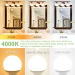 8-Pack LED Vanity Light Bulbs for Bathroom 4000K Natural Daylight, E26 Base Globe 60W Incandescent Equivalent, 5W Round Light Bulbs for Vanity Mirror, 500LM, Non-dimmable - Image 3