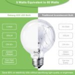 8-Pack LED Vanity Light Bulbs for Bathroom 4000K Natural Daylight, E26 Base Globe 60W Incandescent Equivalent, 5W Round Light Bulbs for Vanity Mirror, 500LM, Non-dimmable - Image 4