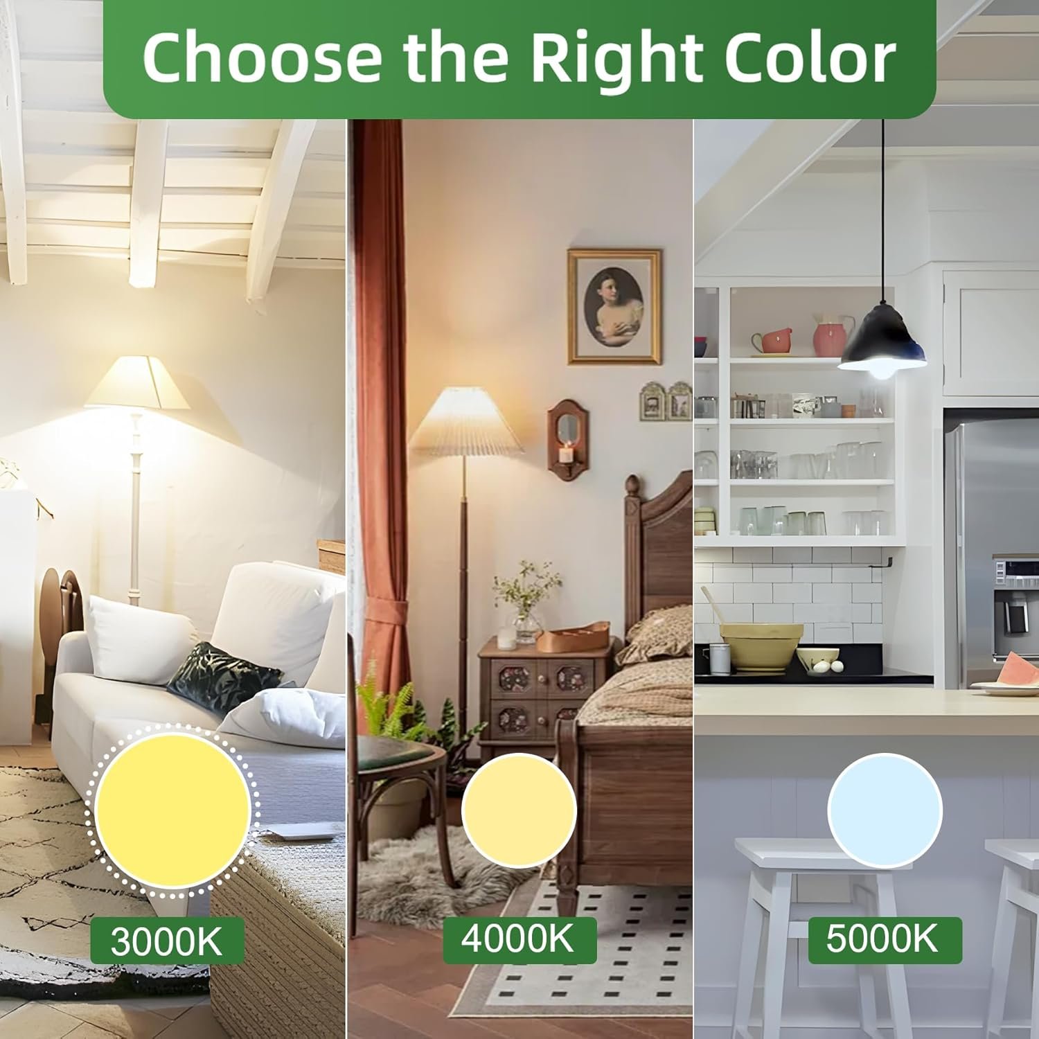 A19 LED Light Bulb, 100 Watt Equivalent LED Bulbs, 5000K Daylight White, 1500 Lumens, Standard E26 Base, Non-Dimmable 15W Super Bright Light Bulbs for Home, Office Lamp, ETL Listed(4-Pack) - Image 7