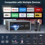 [Electric Focus/Auto Keystone] Projector with WiFi and Bluetooth, Native 1080P 4K Support Outdoor Movie Projectors Max 450" Display, SOPYOU Home Theater Projector for iOS/Android/TV Stick - Image 6