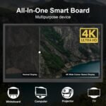 86 Inch Interactive Whiteboard,Dual System,Smart Board with 4K UHD Touchscreen, Android & Win10, Infrared Interactive Whiteboard for Classroom/Office/Home - Image 4