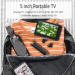 5 inch Portable TV, ATSC HD TFT LED Pocket Digital Television Mini TV, 1080P Digital TV with Remote Control, 1500mAh Rechargeable Battery, Support USB, TF Card, Small ATSC TV for Car Camping Kitchen - Image 4