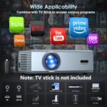 [Electric Focus] 4K Support Projector with WiFi6 and Bluetooth 5.3, 22000L for Outside Video Movie Use, OWNKNEW Outdoor Gaming Proyector, Auto Keystone Correction - Image 3