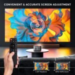 [2s Focus with Remote] PANSEBA 4K Projector, Native 1080P Bluetooth Projector, Portable Outdoor Movie Projector, Mini Projector for Home Theater, Compatible with Smartphone,HDMI,USB,TV Stick - Image 3