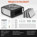 Abestorm Air Filtration System with 3-side Air Intake, High Airflow Workshop Dust Collector with Remote Control, Ideal for Woodworking Shops and Home Studios, Timer, and 2-speed Adjustment - Image 7