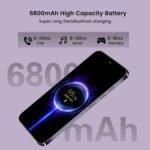 A15 Pro Max Cell Phone,8GB+256GB Ultra Memory Unlocked Phone,Android 14.0 Smartphone,6800 mAh Battey,6.82-inch HD Screen,Dual SIM, Dual Standby,5G Phone.(Purple) - Image 4