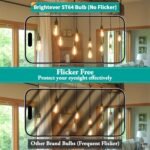 4-Pack Vintage 8W ST64 LED Edison Light Bulbs 100W Equivalent, 1400LM E26 Light Bulbs, 2700K Warm White, Antique Filament LED Bulbs, CRI 90+, Clear Glass, Great Bulb for Home, Bedroom, Non-Dimmable - Image 5