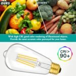 4-Pack Vintage 8W ST64 LED Edison Light Bulbs 100W Equivalent, 1400LM E26 Light Bulbs, 2700K Warm White, Antique Filament LED Bulbs, CRI 90+, Clear Glass, Great Bulb for Home, Bedroom, Non-Dimmable - Image 6