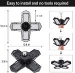 2Pack LED Garage Lights,100W Deformable LED Lighting 10000LM E26 Daylight 6000K Super Bright Adjustable Lights for Warehouse - Image 5