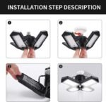 2Pack LED Garage Lights,100W Deformable LED Lighting 10000LM E26 Daylight 6000K Super Bright Adjustable Lights for Warehouse - Image 6