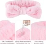16pcs Skincare Headband Set, Headband Set for Face Washing Spa and Makeup, Including 1 Hairband, Wristband, 3 Hair Claw Clips and 10 Hair Ties, with Box, Gift for Women and Girls, Pink - Image 6