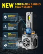 9005/HB3 LED Bulbs, 50,000LM 10X Super Brighter, 1:1 Halogen Size, 6500K Cool White, 70000Hrs Long Service Life with Cooling Fan, Plug and Play Light Kit, Pack of 2 - Image 5