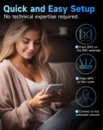 2025 WiFi Extender Signal Booster, New Gen Wi-Fi 6 Repeater, Long Range up to 12,000 sq.ft for Home, Dual-Band Internet Extender WiFi Booster w/Gigabit Ethernet Port, Easy Setup, EasyMesh Compatible - Image 3