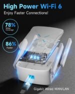 2025 WiFi Extender Signal Booster, New Gen Wi-Fi 6 Repeater, Long Range up to 12,000 sq.ft for Home, Dual-Band Internet Extender WiFi Booster w/Gigabit Ethernet Port, Easy Setup, EasyMesh Compatible - Image 4