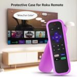 (3 Pack) Remote Cover for Roku, Remote Case Compatible with Roku Voice Remote Official, Silicone Universal Protective Controller Sleeve Glow in The Dark Purple Orange White with Lanyards - Image 2
