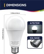 3 Way LED Light Bulbs, 30/70/100W Equivalent, Daylight White 5000K, A19 Three Way Light Bulbs with E26 Medium Base, 2 Pack for Desk and Floor Lamps - Image 2